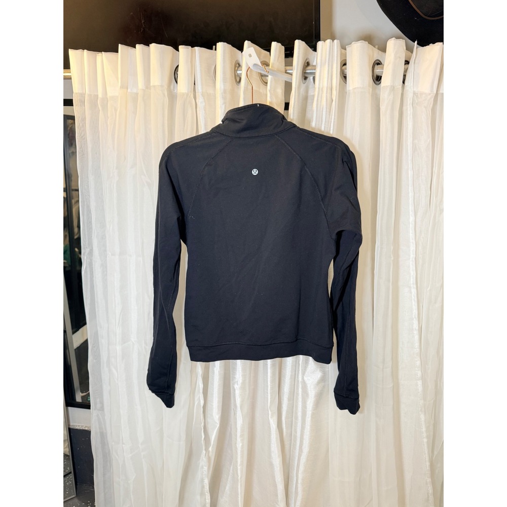 Lululemon Full Zip Jacket Womens 8 Black Mock Neck Raglan Sleeve Activewear